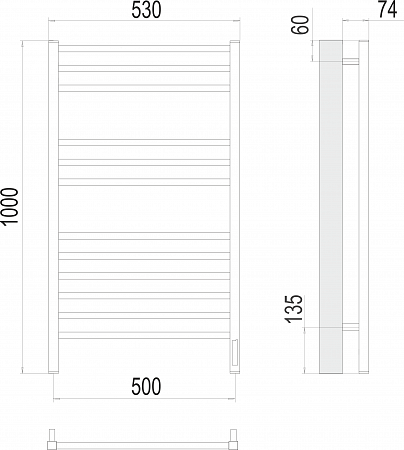 Ватикан П12 500х1000 электро (sensor quick touch) Полотенцесушитель TERMINUS) крашеные Бор - фото 3 Ватикан П12 500х1000 электро (sensor quick touch) Полотенцесушитель TERMINUS) крашеные Бор - фото 3