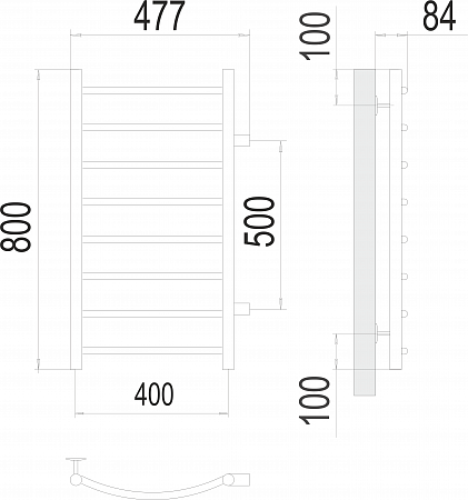 Классик П8 400х800 бп500 Полотенцесушитель  TERMINUS Бор - фото 3
