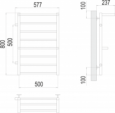 Аврора с 2-мя/п П8 500х800 бп500 слева Полотенцесушитель TERMINUS Бор - фото 3 Аврора с 2-мя/п П8 500х800 бп500 слева Полотенцесушитель TERMINUS Бор - фото 3