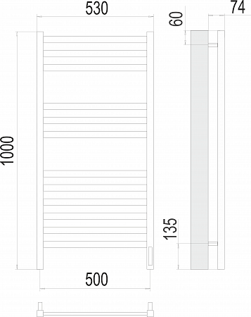 Енисей П12 500х1000  электро (sensor quick touch) Полотенцесушитель TERMINUS  Бор - фото 3