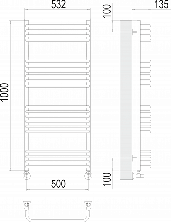 Стандарт П20 500х1000 Полотенцесушитель  TERMINUS Бор - фото 3