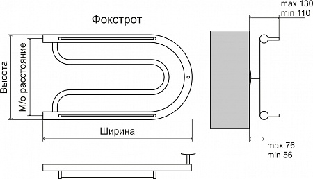 Фокстрот AISI 32х2 320х500 Полотенцесушитель  TERMINUS Бор - фото 3