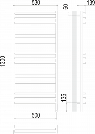Соренто П15 500х1300 электро (sensor quick touch) Полотенцесушитель  TERMINUS Бор - фото 3