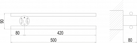 Полка Электро П2 КРУГ 500х90 NEW Бор - фото 3