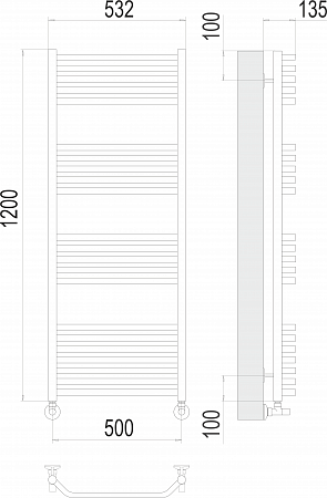 Виктория П22 500х1200 Полотенцесушитель  TERMINUS Бор - фото 3