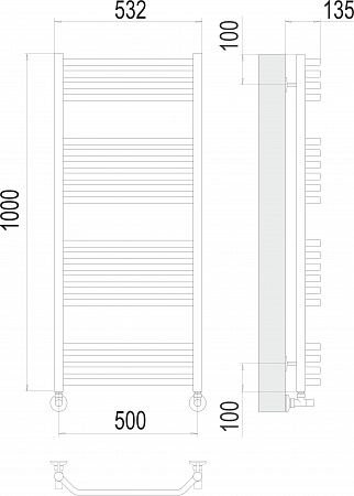 Виктория П20 500х1000 Полотенцесушитель  TERMINUS Бор - фото 3