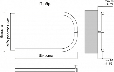 П-обр БШ 500х400 Полотенцесушитель  TERMINUS Бор - фото 3