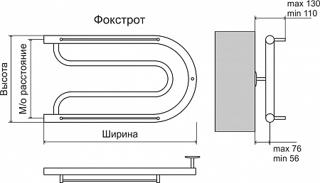 Фокстрот AISI 32х2 320х600 Полотенцесушитель  TERMINUS Бор - фото 3