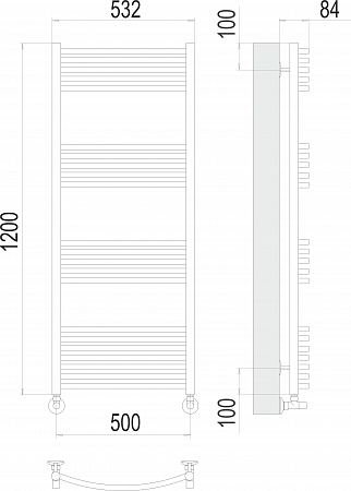Классик П22 500х1200 Полотенцесушитель  TERMINUS Бор - фото 3