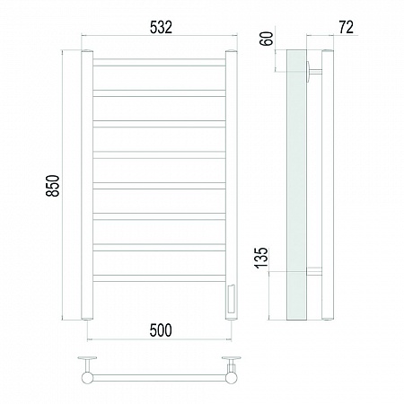 Аврора П8 500х850 Электро Полотенцесушитель TERMINUS Золото Бор - фото 4 Аврора П8 500х850 Электро Полотенцесушитель TERMINUS Золото Бор - фото 4