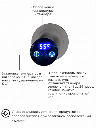 Рондо П2 350х760 электро Полотенцесушитель TERMINUS Оружейная сталь Бор - фото 5 Рондо П2 350х760 электро Полотенцесушитель TERMINUS Оружейная сталь Бор - фото 5